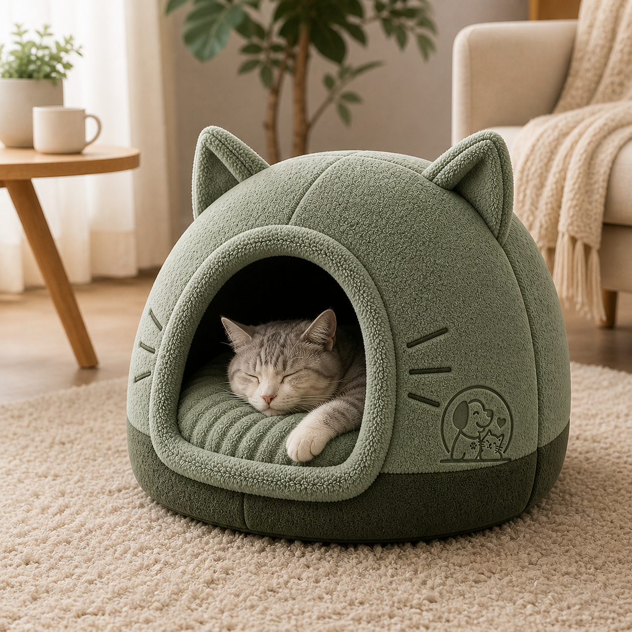 Cat Cave Bed – Enclosed Pet Bed for Cats & Small Dogs - Image 3