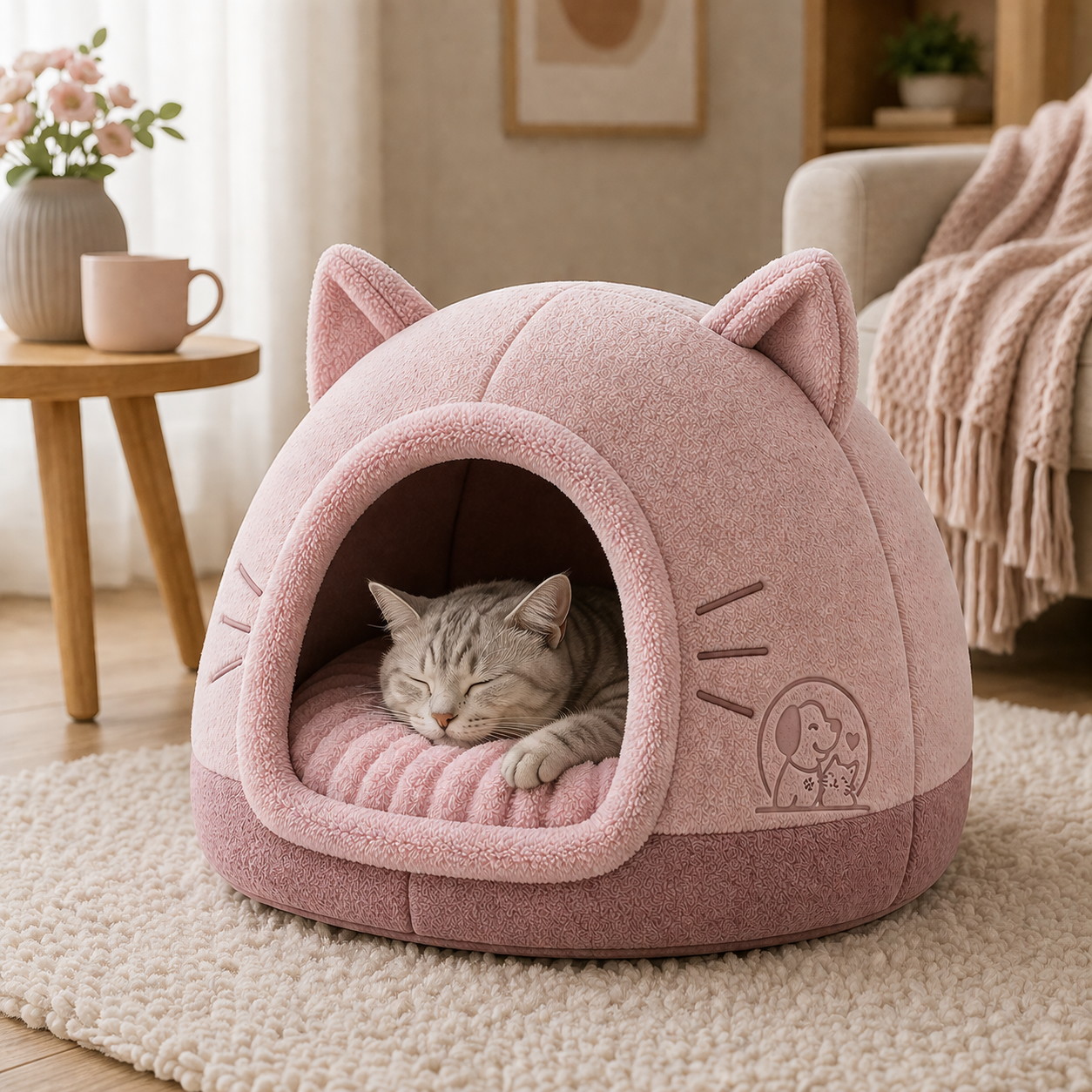 Cat Cave Bed – Enclosed Pet Bed for Cats & Small Dogs - Image 4