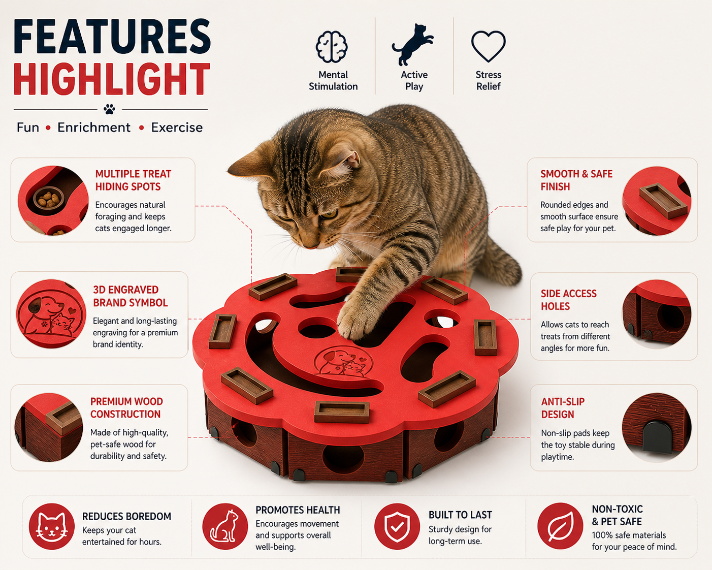 Cat Puzzle Box – Scratch & Play Maze Toy for Cats - Image 4