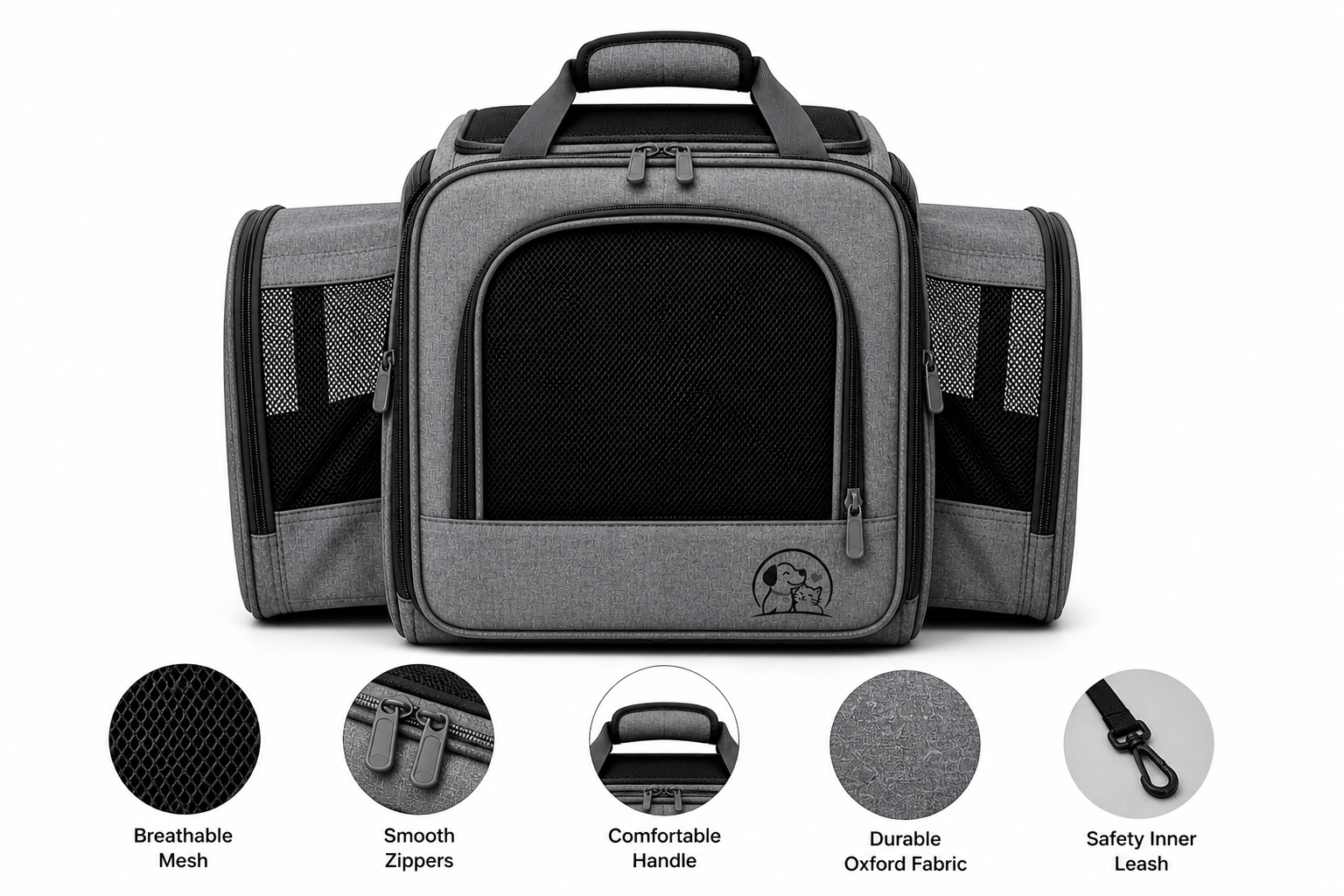 Expandable Pet Travel Carrier – Foldable Soft-Sided Carrier for Cats & Small Dogs - Image 4