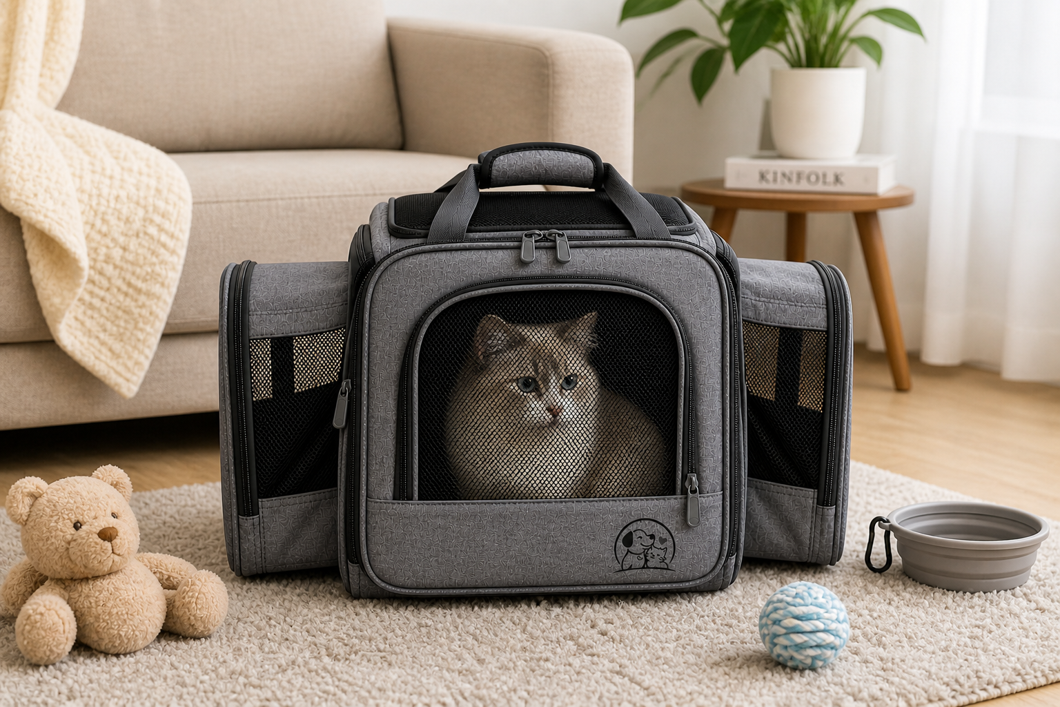 Expandable Pet Travel Carrier – Foldable Soft-Sided Carrier for Cats & Small Dogs - Image 5