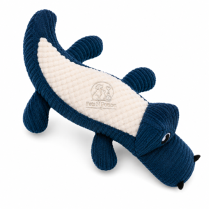 Pets N Potion Plush Crocodile Dog BedPets N Potion Plush Crocodile Dog Toy – Soft Squeaky Interactive Chew Toy – Blue