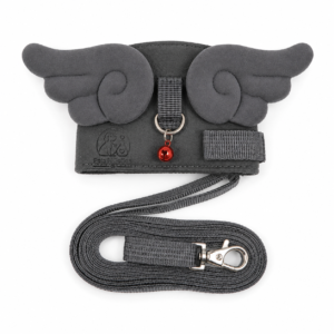 Pets N Potion Angel Wings Dog Harness & Leash Set – Adjustable Soft Walking Harness – Grey